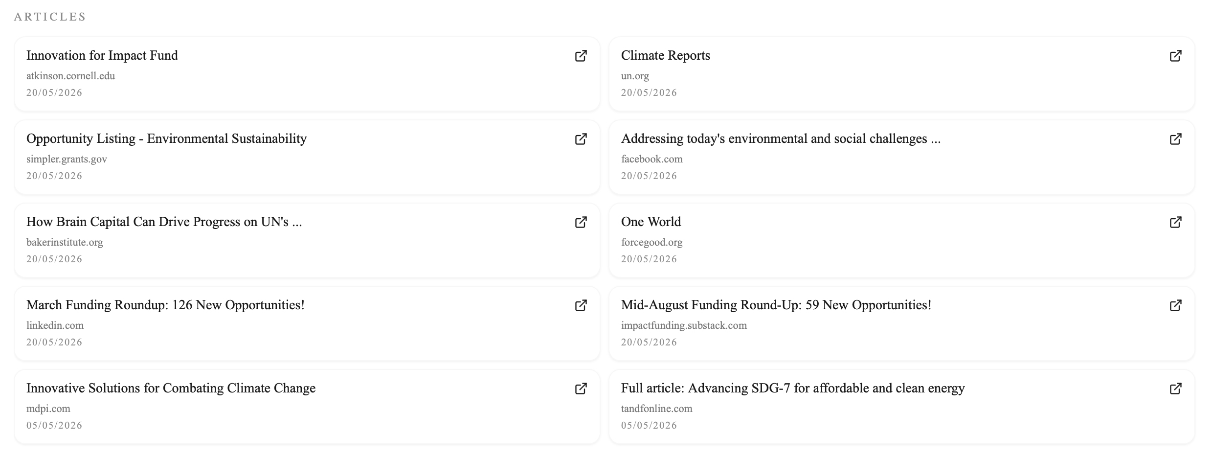 Curated articles from multiple sources